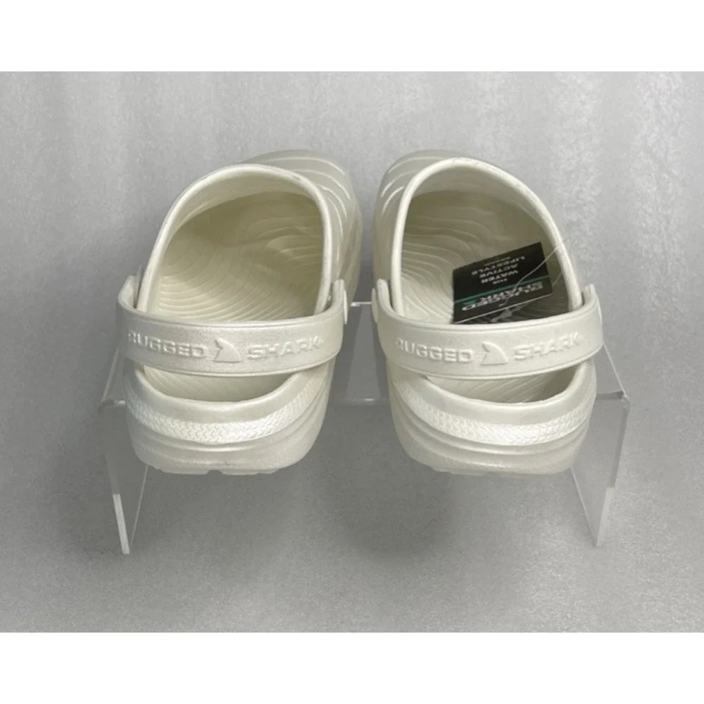 Rugged Shark Eva White Pearl Clogs Slip on Sandals Girls Size 1 NEW